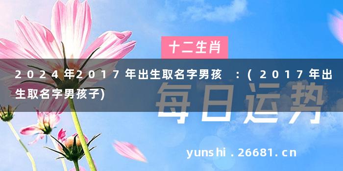 2024年2017年出生取名字男孩 :(2017年出生取名字男孩子)